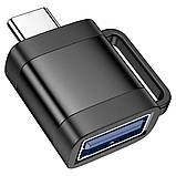 Адаптер HOCO UA31C Type-C male to USB female OTG adapter Black, фото 4