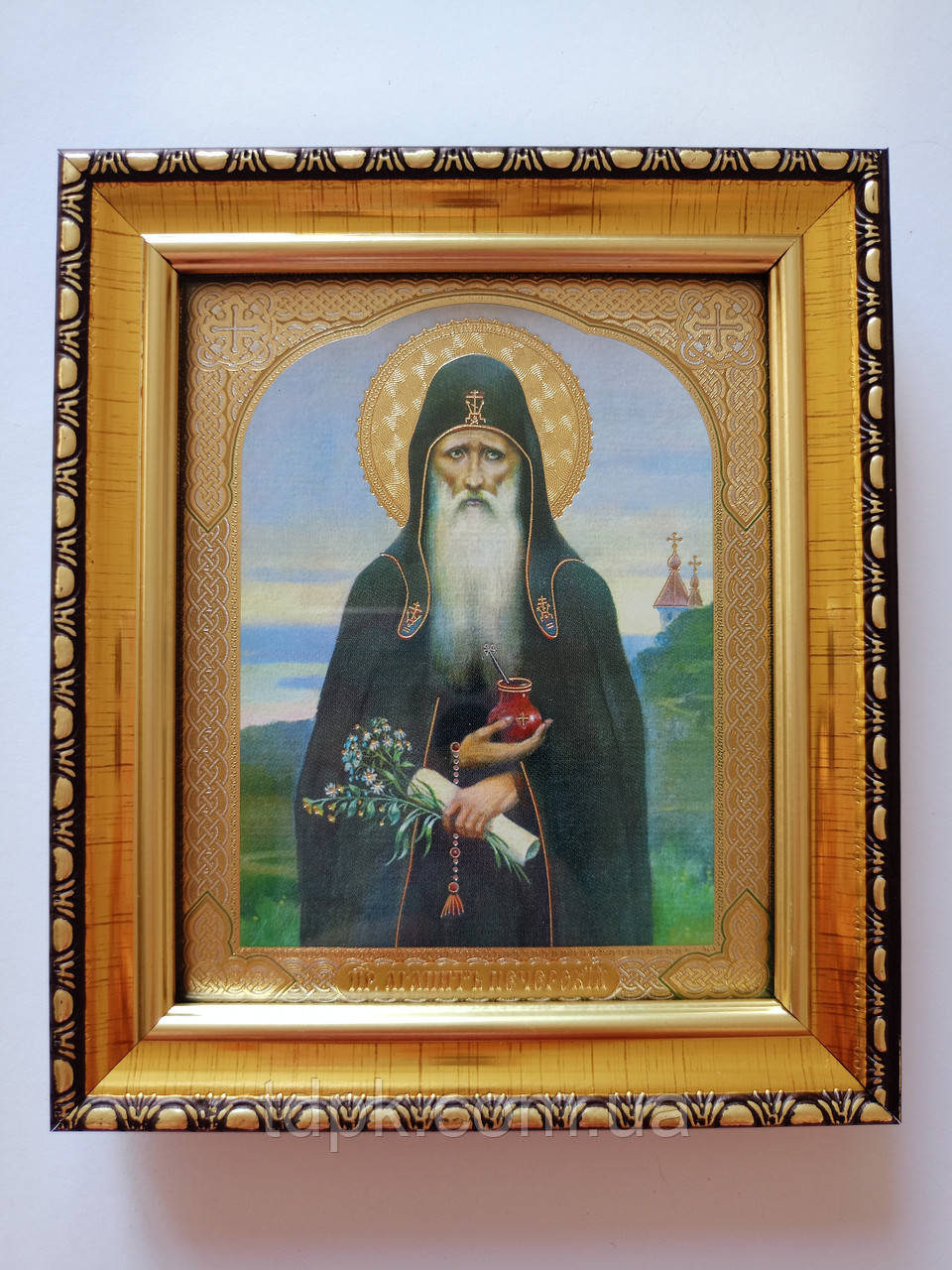Ікона преподобний Агапіт Печерський 12,5 х 14,5, фото 1
