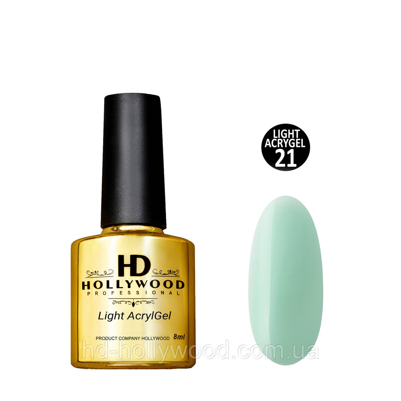 Рідкий акригель Light Acrygel 21 М'ята HD Hollywood, фото 1