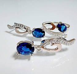 Срібний комплект з золотими накладками