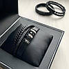 Чоловічий шкіряний браслет плетений, браслет зі шкіри, чорний сталевий, фото 10