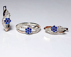 Срібний набір з золотими накладками