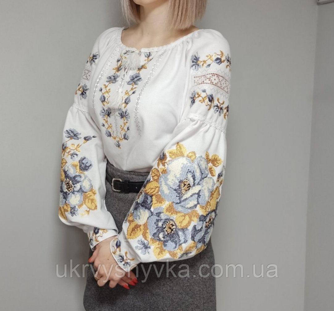 Сучасна жіноча блузка "Смак життя" сіра