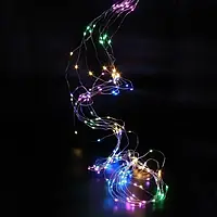 Гірлянда Пучок Роса 240 Led 10 ліній по 2,4 м. реле 8 режимів з USB різнокольоровий