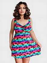 Купальник танкіні Sisianna 318001-19 чорний-різнокольоровий 54 56 58 60 62 український розмір, фото 2