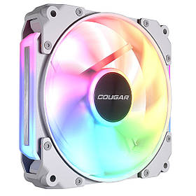Вентилятор 120мм ARGB, Hydro Dynamic Bearing, 4 Pin PWM / 3 Pin ARGB Cougar Apolar 120 ARGB (White) - MegaLavka