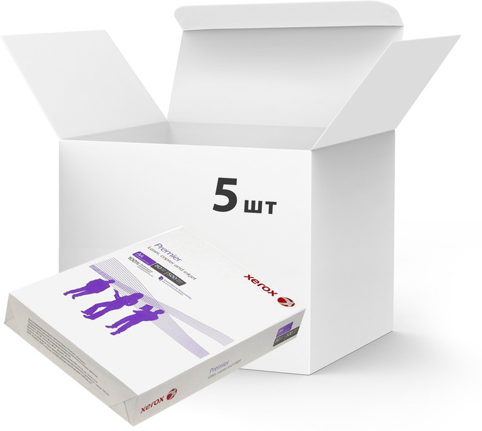 Ящик офісного паперу А4 80 г/м2 Xerox Premier. Клас А, 500 аркушів х5 пачок, фото 1