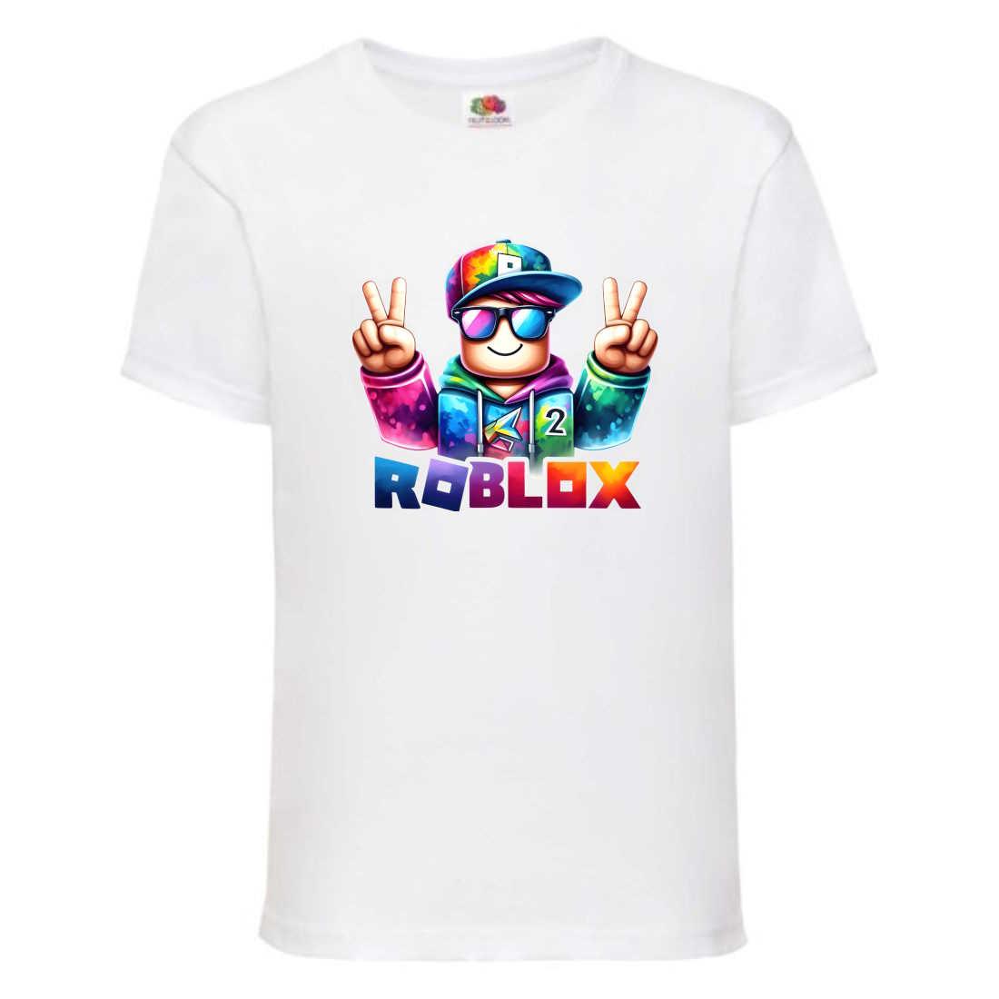 Футболка дитяча Роблокс Roblox (RB-09-1) біла, розмір 104-116-128-140-152-164