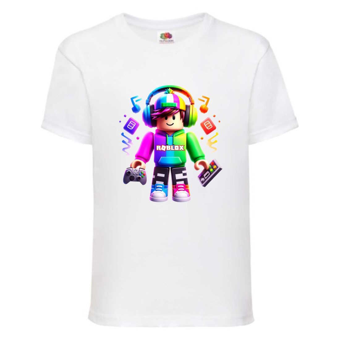 Футболка дитяча Роблокс Roblox (RB-014-1) біла, розмір 104-116-128-140-152-164