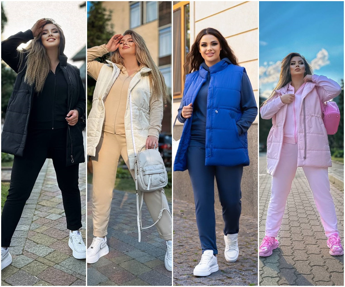 Жіночий спортивний костюм з жилетом