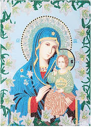 АВ-211. Алмазна мозаїка часткова блискучими стразами Богородиця Нев'янучий цвіт