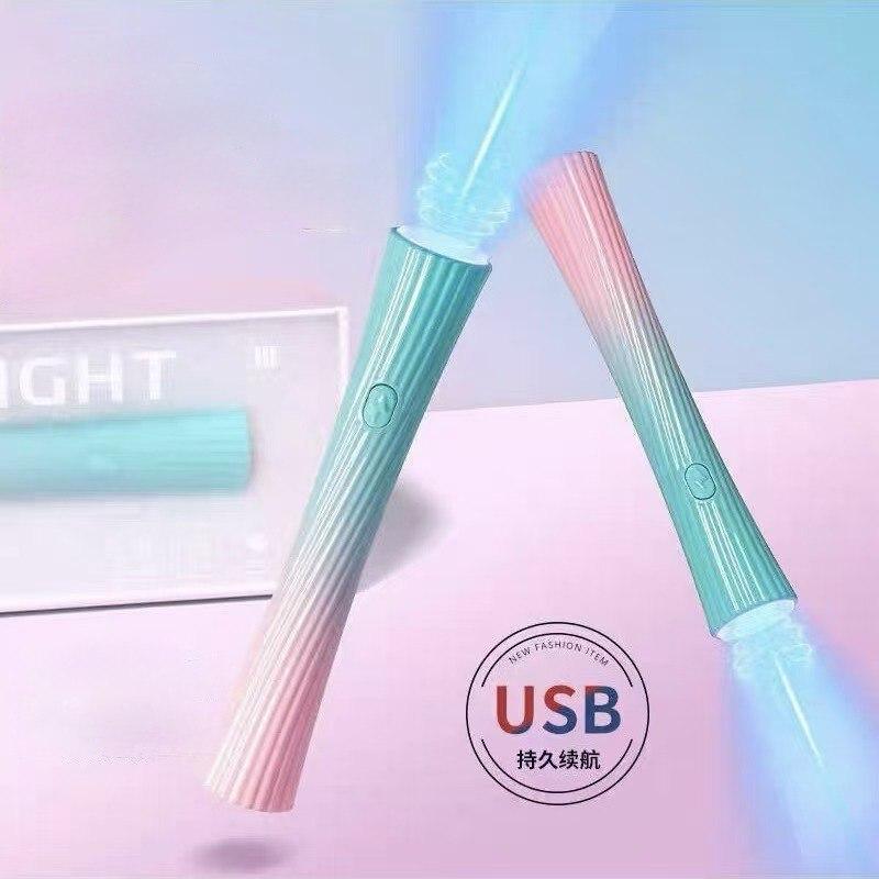 Лампа ліхтарик для сушіння нігтів (гелевих тіпс, верхніх форм) на акуммуляторі з usb підключенням потужністю 3Вт., фото 1