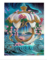 АВ-006. Алмазна мозаїка часткова блискучими стразами Казковий пейзаж