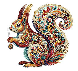 АВ-026. Алмазна мозаїка часткова блискучими стразами Білочка