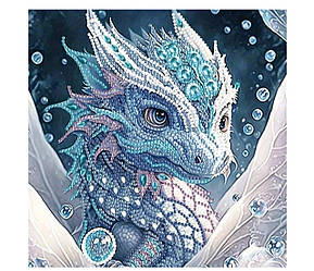 АВ-030. Алмазна мозаїка часткова блискучими стразами Дракон