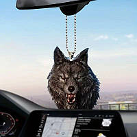 Акрилова підвіска Вовк в авто на дзеркало