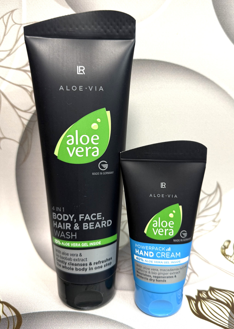 Чоловічий набір шампунь і гелю для душу та крему для рук LR Health and Beauty Aloe Vera