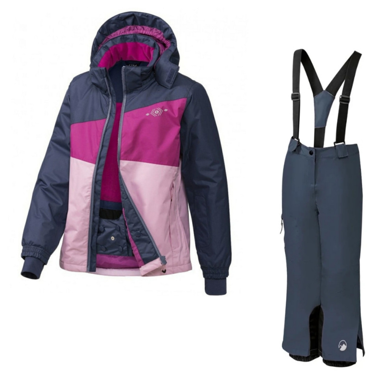 Лижний костюм для дівчинки (рожева куртка і сині штани) Crivit 122/128см, фото 1