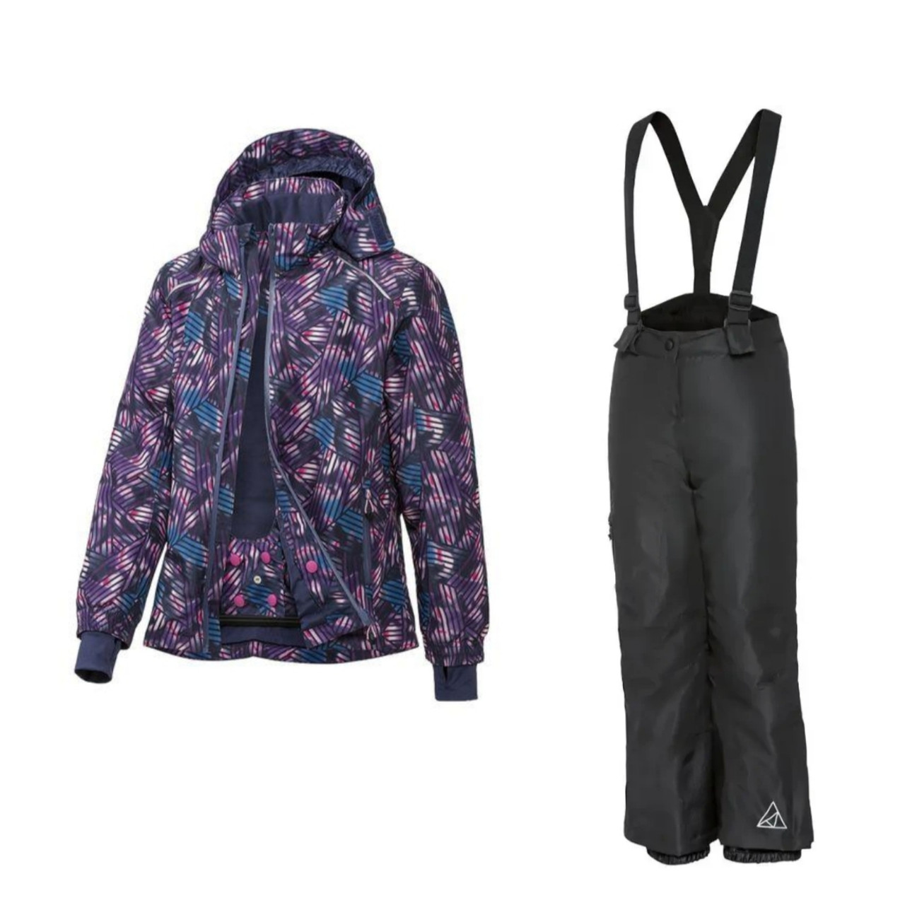 Лижний костюм для дівчинки (фіолетова куртка і чорні штани) Crivit р. 122/128см, фото 1