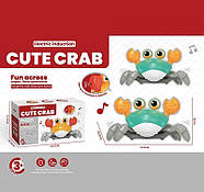 Краб дитяча іграшка, музичний, танцюючий, блакитний, фото 2
