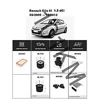 Комплект фільтрів Renault Clio III 1.5 dCi (2005-2012) WIX