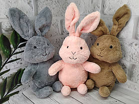М'яка іграшка з пледом усередині Кролик ніжно рожевий 60 см, фото 4