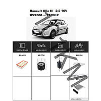 Комплект фільтрів Renault Clio III 2.0 16V (2006-2012) WIX