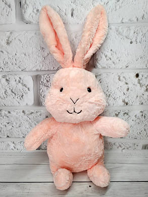 М'яка іграшка з пледом усередині Кролик ніжно рожевий 60 см, фото 1