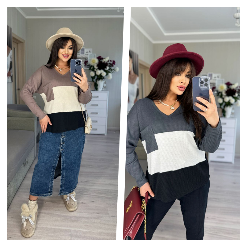 Светр трикотаж батал