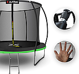 Батут OUTTEC Pumpkin з внутрішньою сіткою 8 футів 252 см чорно-зелений, фото 3