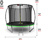 Батут OUTTEC Pumpkin з внутрішньою сіткою 8 футів 252 см чорно-зелений, фото 2