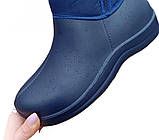 Жіночі сині чоботи піна хутро ПВХ ЕВА розмір 37 38 41, фото 6