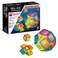 Конструктор магнітний IBLOCK  PL-921-249  38дет.,светящийся, в кор. 35*28*6,5см