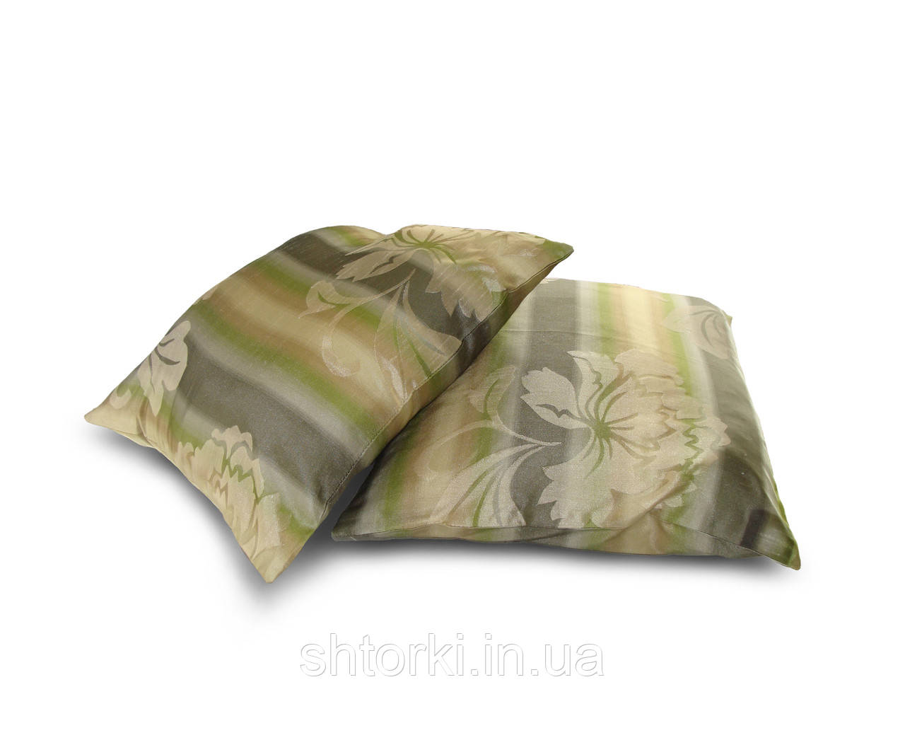 Комплект декоративних подушок Firanka Flowers 35х35см 2шт зелені з пісочним (п_0460)