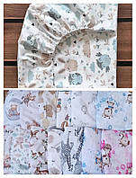 Простынь детская на резинке 120*60 см в детскую кроватку