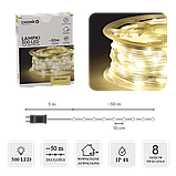 Світлодіодна гірлянда струна на котушці Chomik 49.9+3 м, новорічна нитка 500 LED теплий білий, фото 5