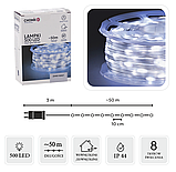 Світлодіодна гірлянда струна на котушці Chomik 49.9+3 м, новорічна нитка 500 LED холодний білий, фото 6