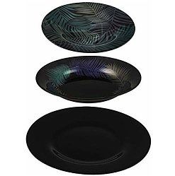 Тарілка скляна чорна Pasabahce Investment FAIRYTALE глибока 220 мм (10335/sl*F)