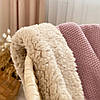 Теплий дитячий плед В'язка/Teddy Рогожка Суха троянда 80х100 см MSonya, фото 2