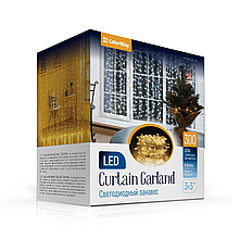 Гірлянда новорічна-штора 300ламп ColorWay CW-GW-300L33V 3*3м 8 режимів теплий білий