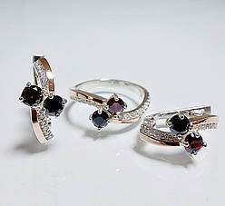 Срібний набір з золотими накладками