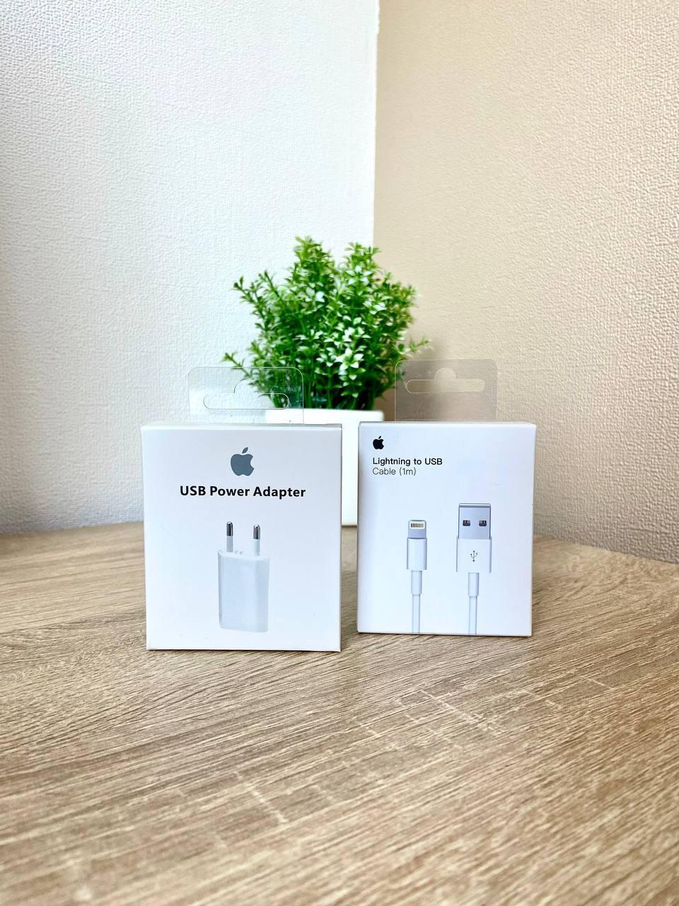 Зарядний пристрій Блок + Кабель Lightning для iPhone 5, 5S, 6, 6S, 6Plus, 7, 7 Plus, 7+, 8, 8+,X, XR