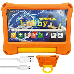 Дитячий планшет 7" (8/128GB) 8ядер + чохол, Kidiby / Планшет для дітей під сім карту / Ігровий планшет дитячий