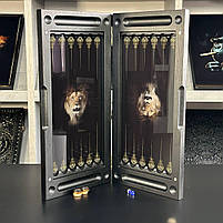 Нарди скляні з УФ-друком ЛЕВА подарункові 60х30см, фото 3