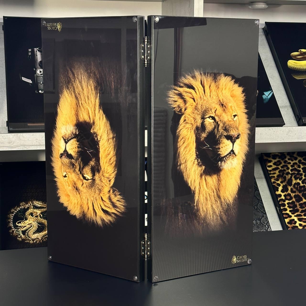 Нарди скляні з УФ-друком ЛЕВА подарункові 60х30см, фото 1