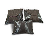 Комплект декоративних подушок Firanka Hand Made з бантом 40х40см 2шт 40х26см 1шт Шоколадні (п_0469), фото 3