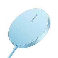 Бездротовий зарядний пристрій Baseus Simple Mini3 Magnetic Wireless Charger 15W Galaxy Blue