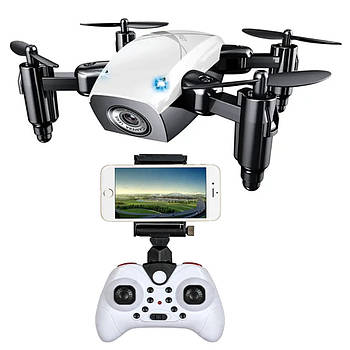 Міні-дрон квадрокоптер з WiFi камерою, 50м, S9 Mini / Акумуляторний квадрокоптер / Ударостійкий складаний дрон