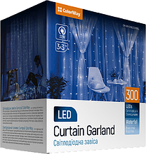 Гірлянда новорічна-водоспад 300ламп ColorWay CW-GW-300L33VWFBL 3*3м 8 режимів синій