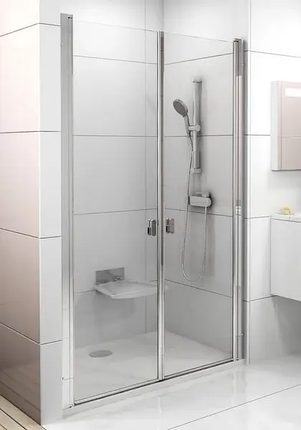 Душові двері Ravak Chrome CSDL2 195х110 см розпашні білі прозоре скло, фото 1